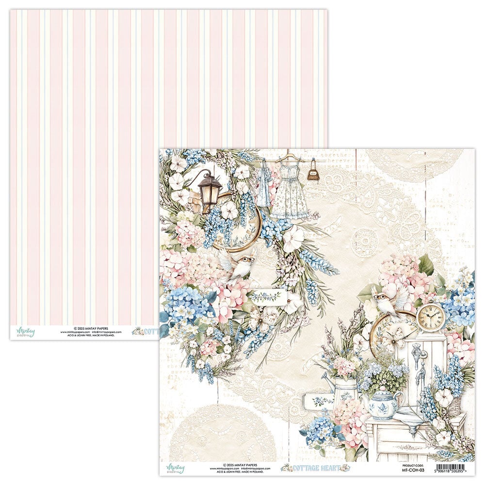 Mintay Cottage Heart – Paper Pad 8×8″, 24 fogli - immagine 4