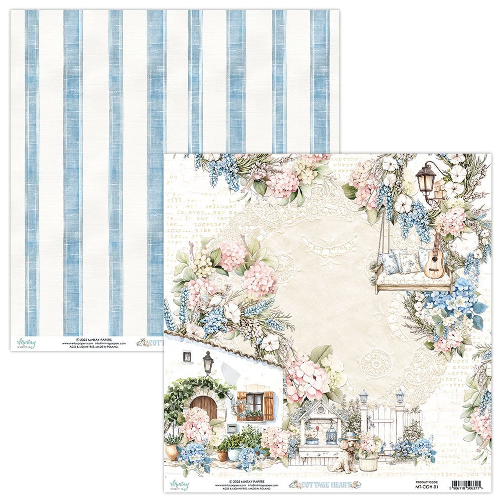 Mintay Cottage Heart – Paper Pad 8×8″, 24 fogli - immagine 2