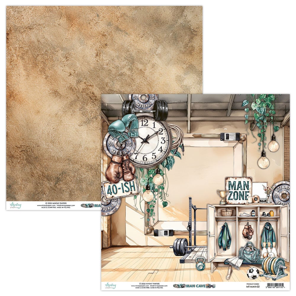 Mintay Man Cave – Set Carte Scrapbooking 12×12″, 12 fogli - immagine 3