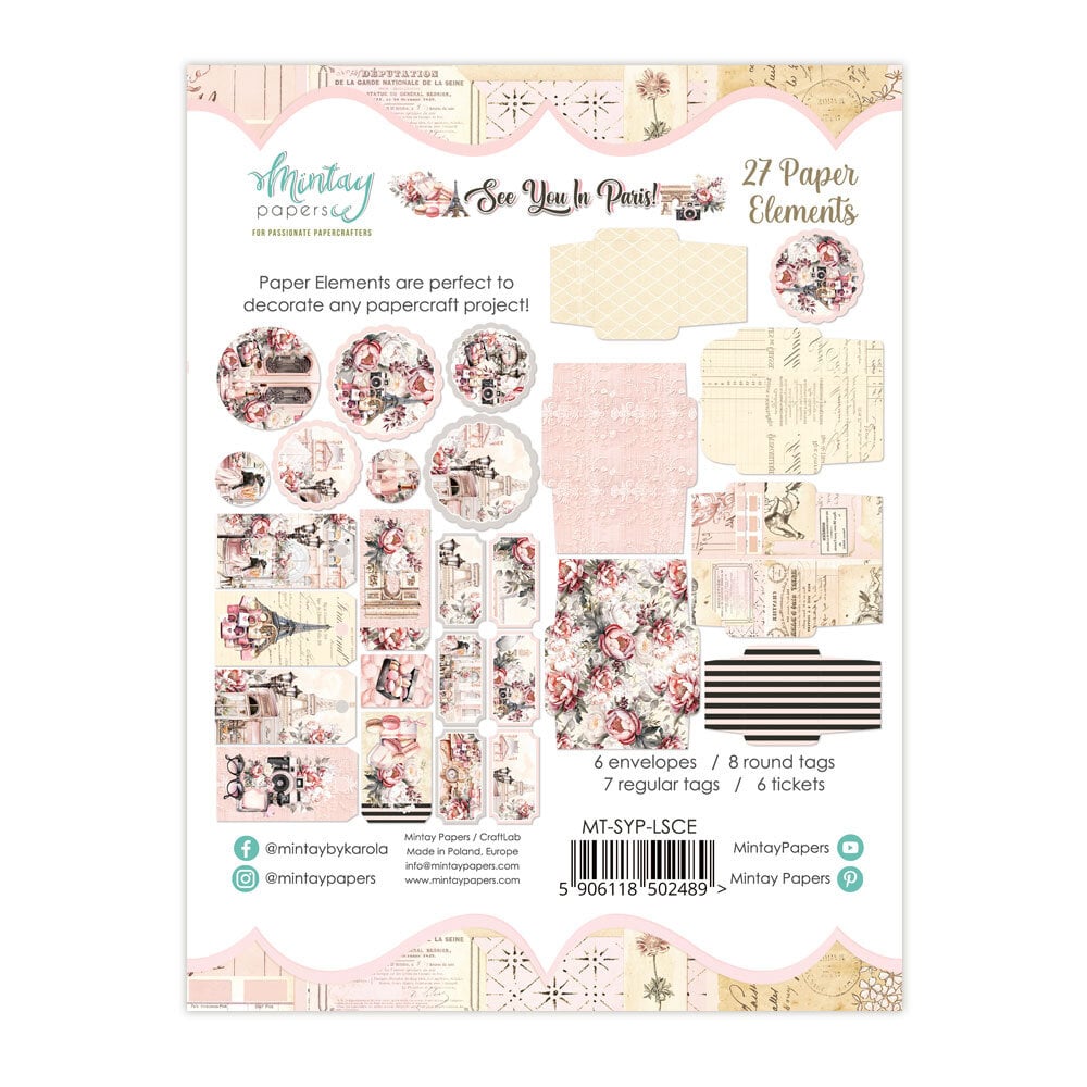 Mintay See You in Paris – Paper Ephemera, 27 pezzi - immagine 2