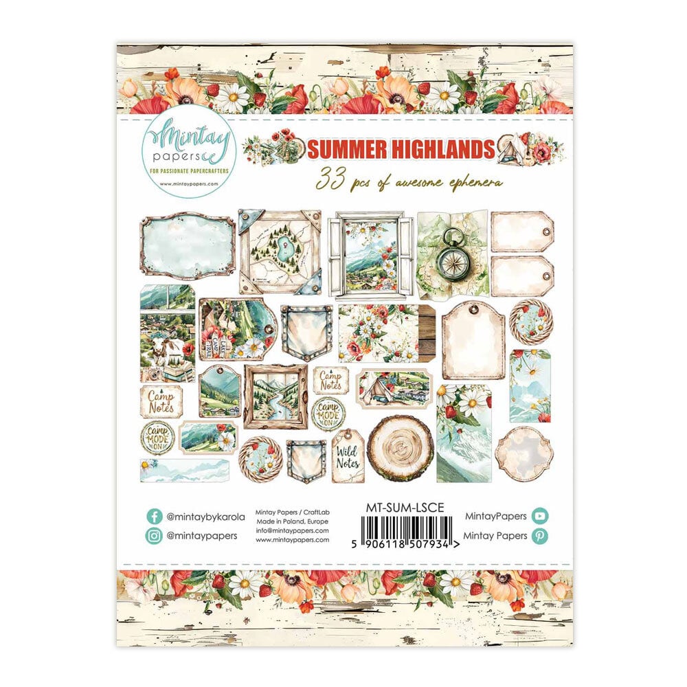 Mintay Summer Highlands – Paper Ephemera, 33 pezzi - immagine 2