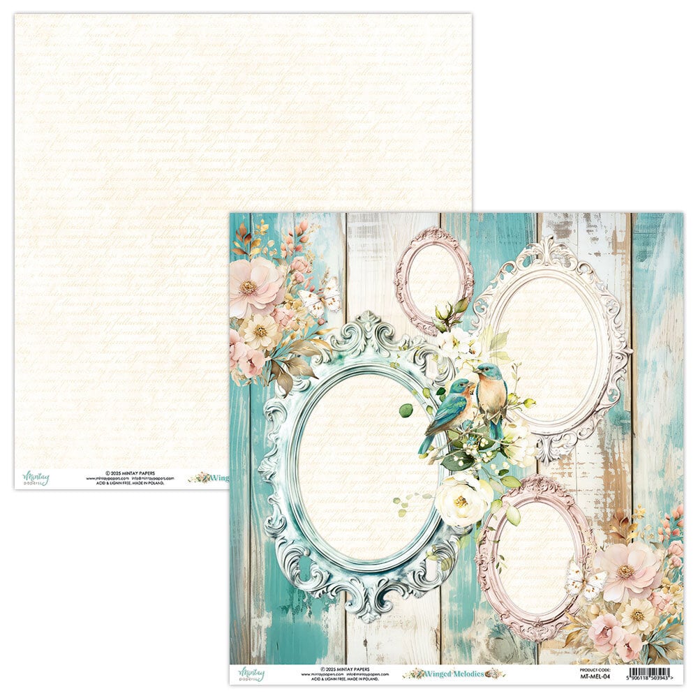 Mintay Winged Melodies – Set Carte Scrapbooking 12×12″, 12 fogli - immagine 5