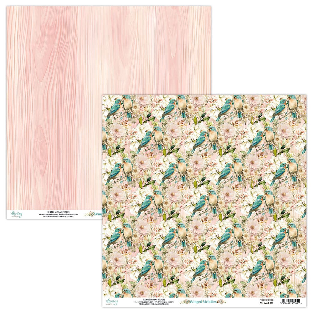 Mintay Winged Melodies – Set Carte Scrapbooking 12×12″, 12 fogli - immagine 6
