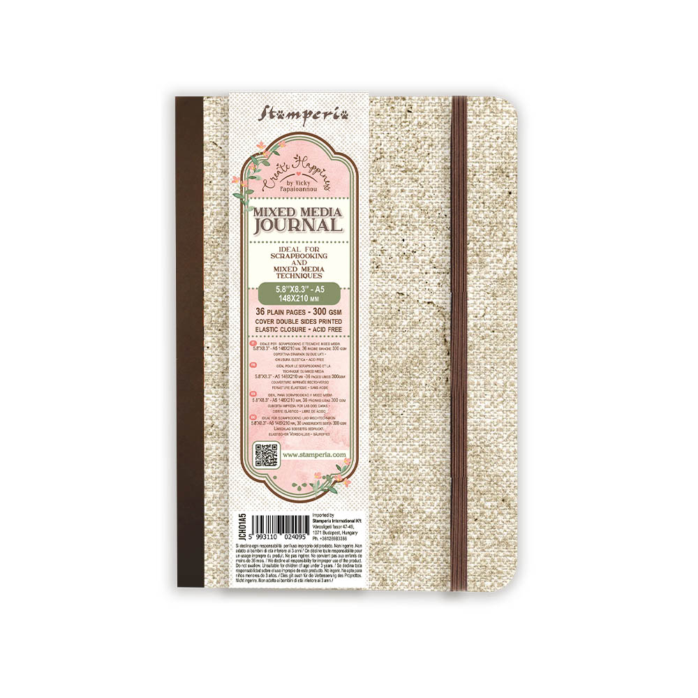 Stamperia – Create Happiness – Journal Mixed Media in carta A5
