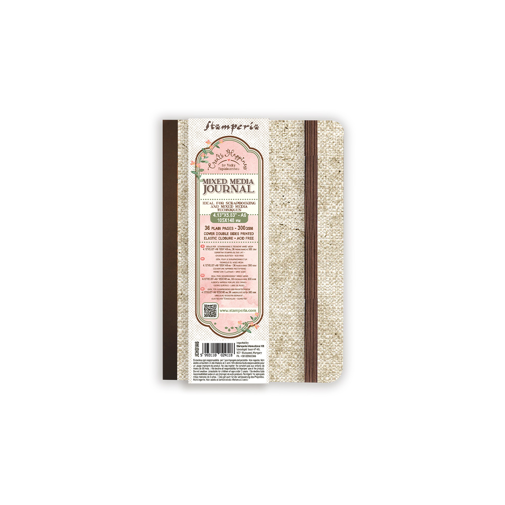 Stamperia – Create Happiness – Journal Mixed Media in carta A6