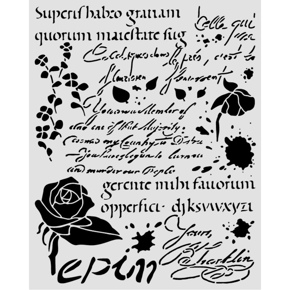 Stamperia – Stencil spesso cm 20X25 Flowers and Poems ispirazioni latine