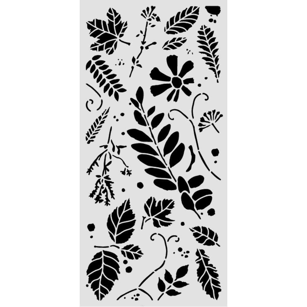 Stamperia – Stencil spesso cm 12X25 Flowers and Poems foglie assortite