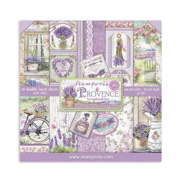 Stamperia – Blocco scrapbooking 30,5 × 30,5 cm – 10 fogli fronte-retro - Provence