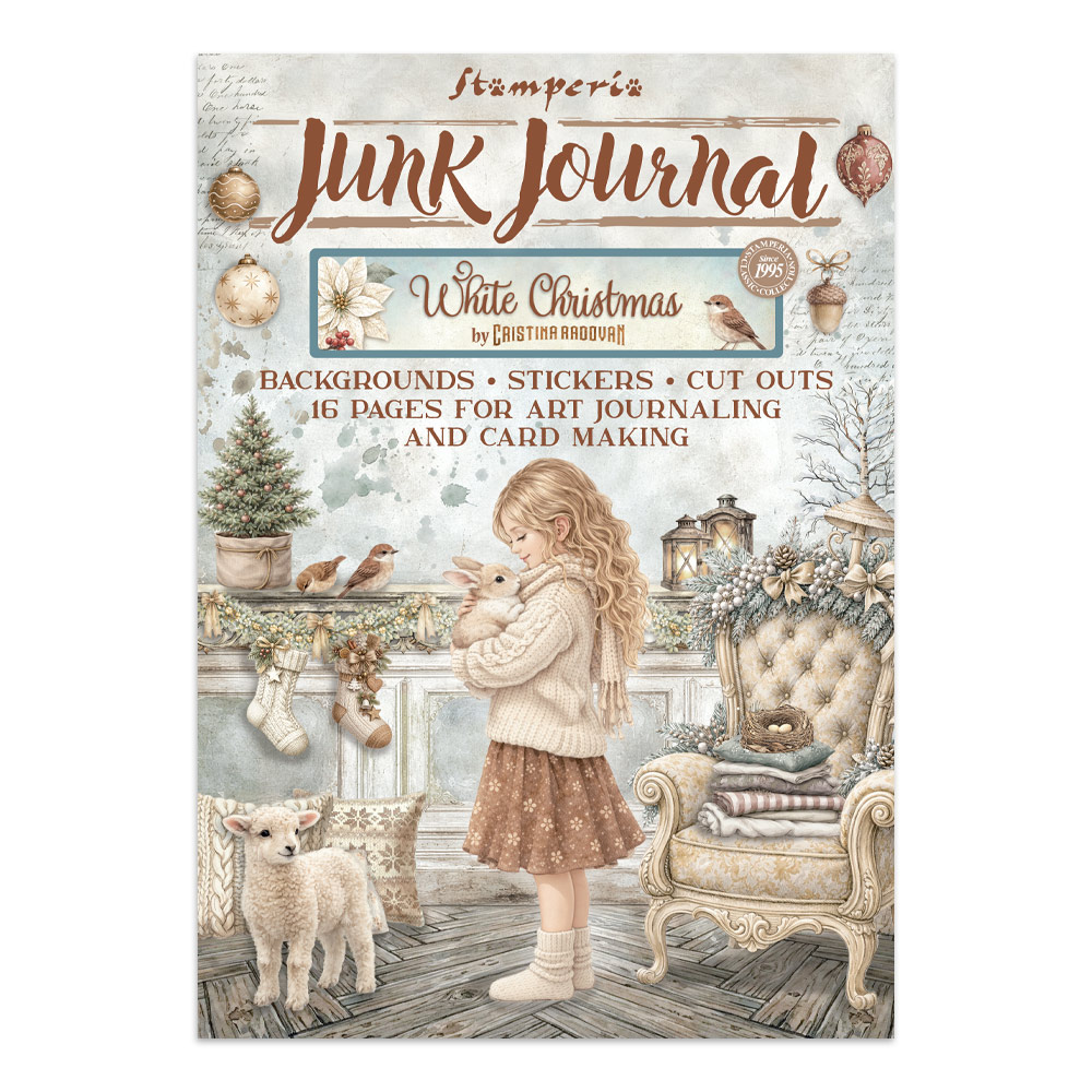 Stamperia – Junk Journal – adesivi, ritagli e sfondi - White Christmas