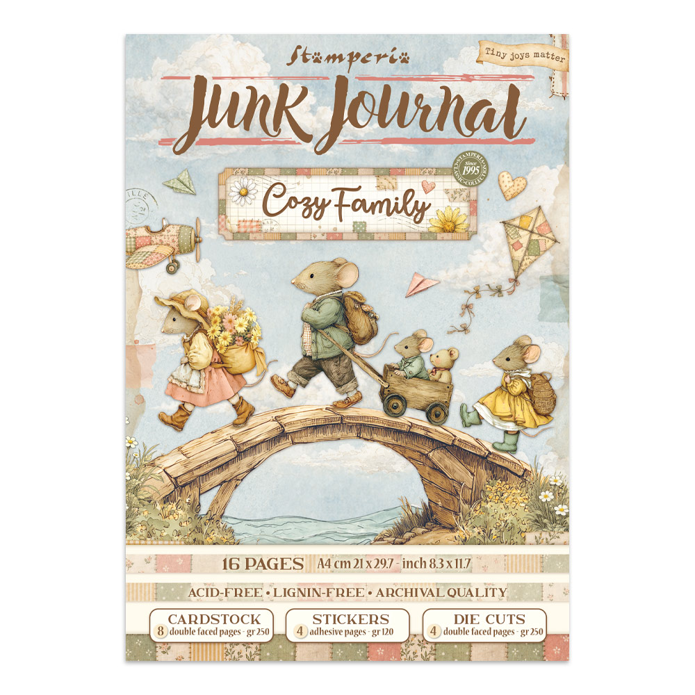 Stamperia – Junk Journal – adesivi, ritagli e sfondi - Cozy Family