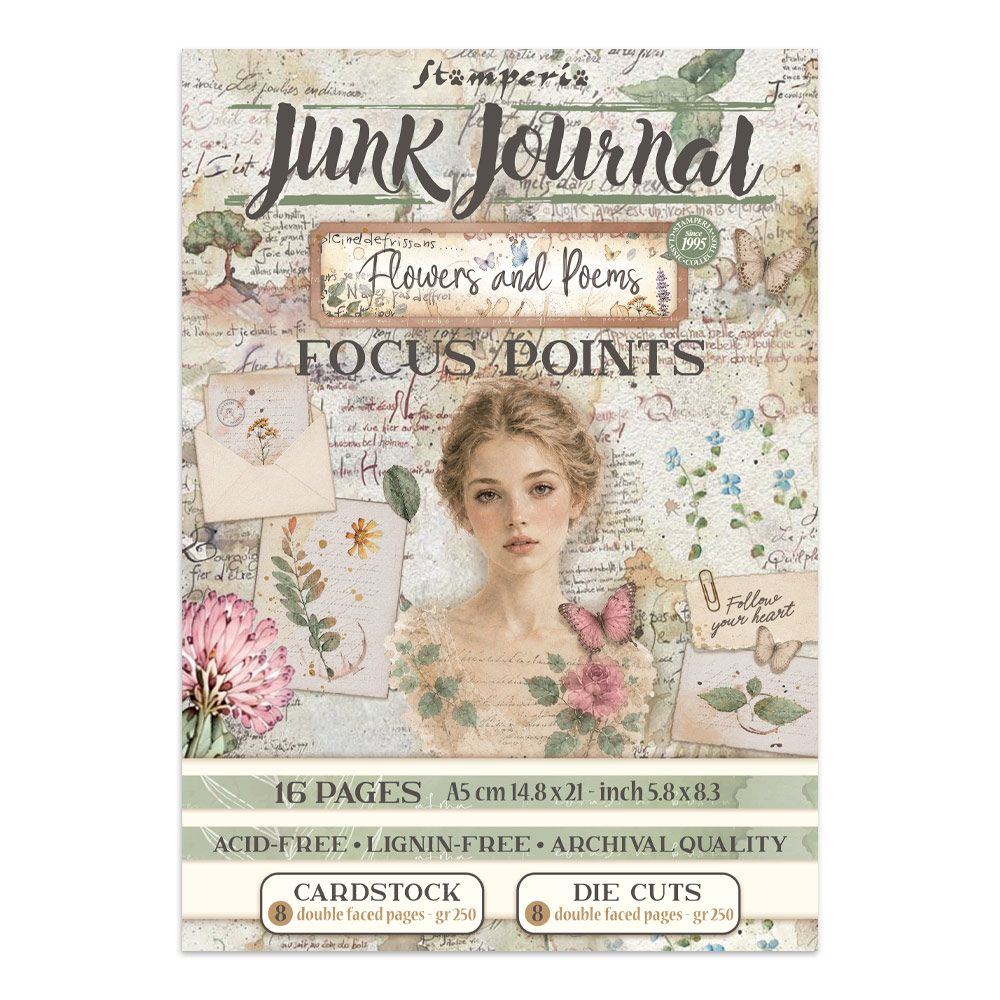Stamperia – Junk Journal Focus Points A5 - Flowers and Poems