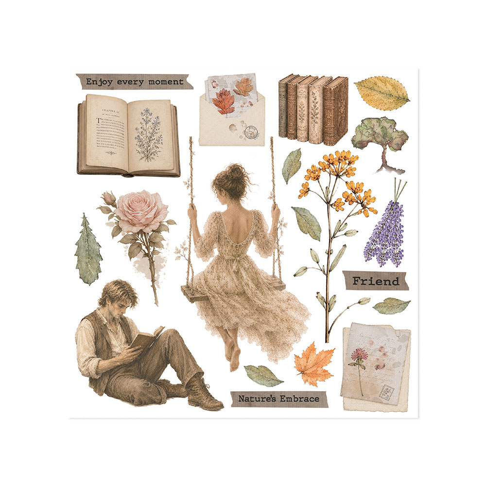 Stamperia – Rub on kit cm 15,5x15,5 - 6 pagine Flowers and Poems - immagine 4