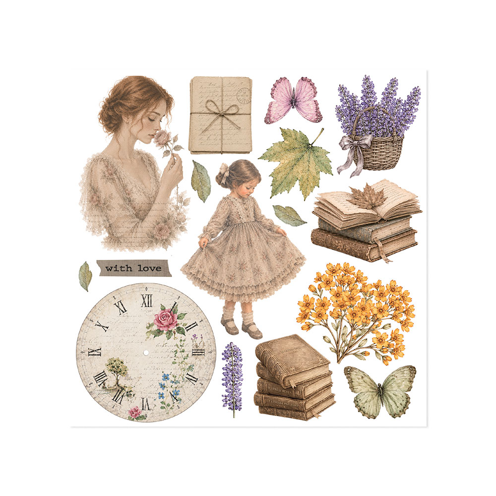 Stamperia – Rub on kit cm 15,5x15,5 - 6 pagine Flowers and Poems - immagine 5