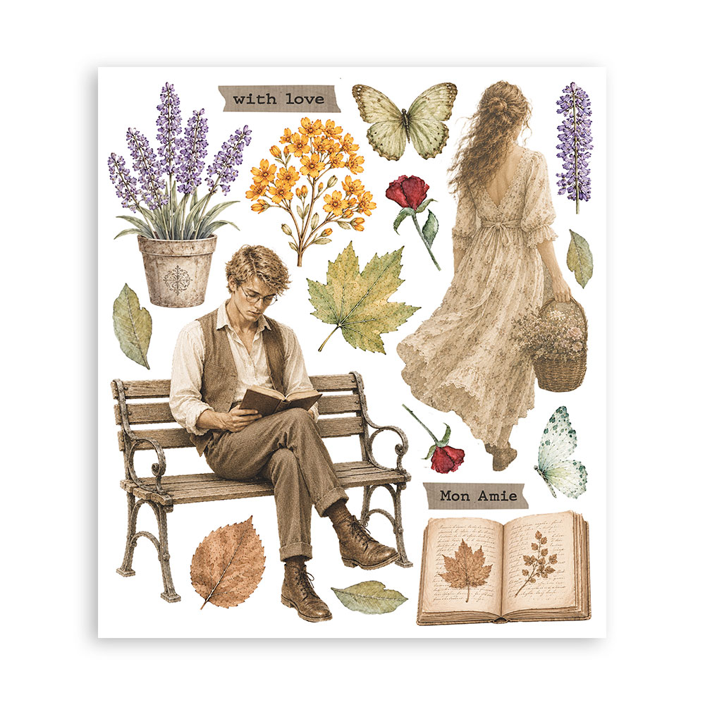 Stamperia – Set Rub-on 20,5 × 23 cm - Flowers and Poems - immagine 2