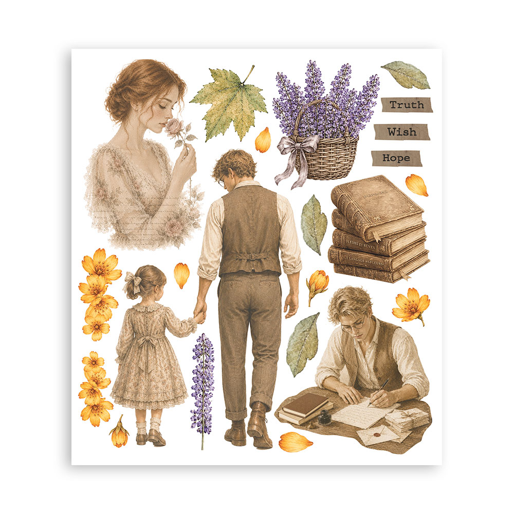 Stamperia – Set Rub-on 20,5 × 23 cm - Flowers and Poems - immagine 5