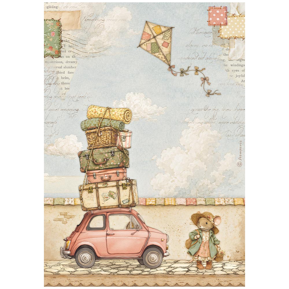 Stamperia – Set di 6 carte di riso A4 - Cozy Family - immagine 4
