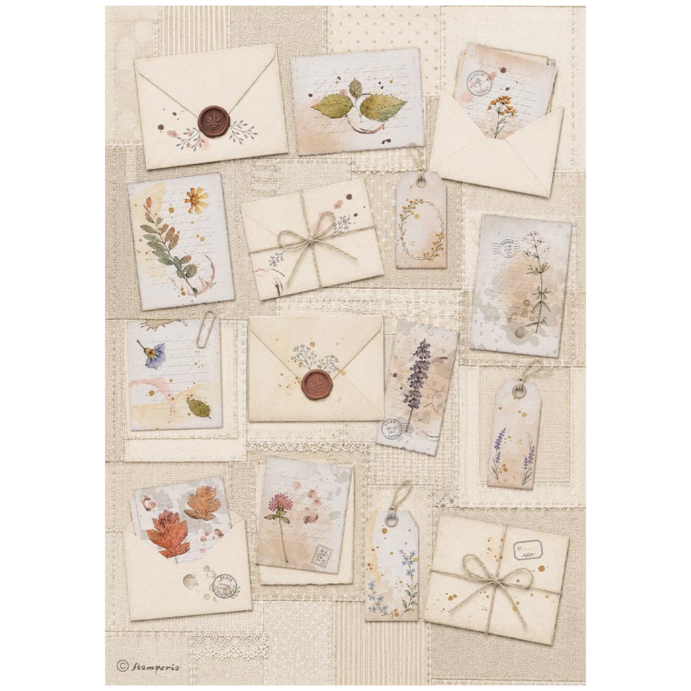 Stamperia – Set di 6 carte di riso A4 - Flowers and Poems - immagine 5
