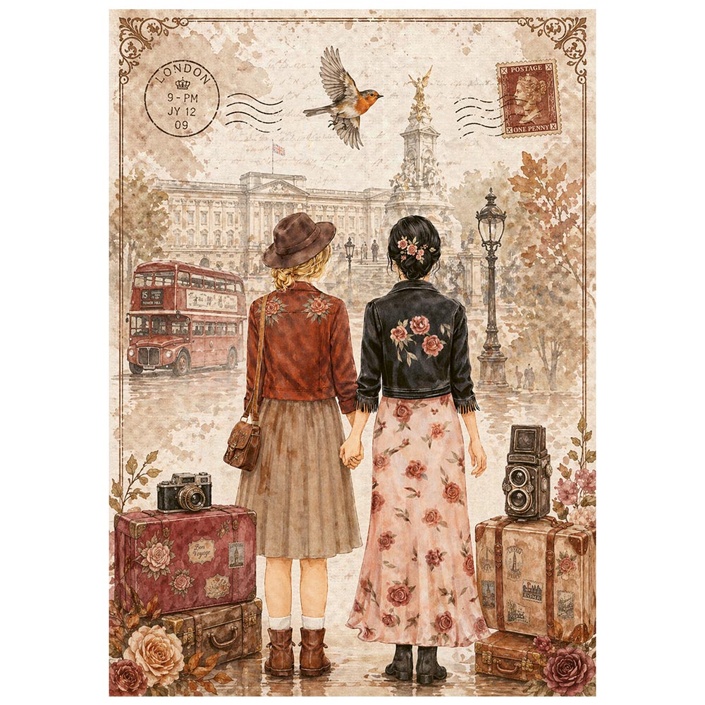 Stamperia – Set di 8 carte di riso A6 Our Way - immagine 5
