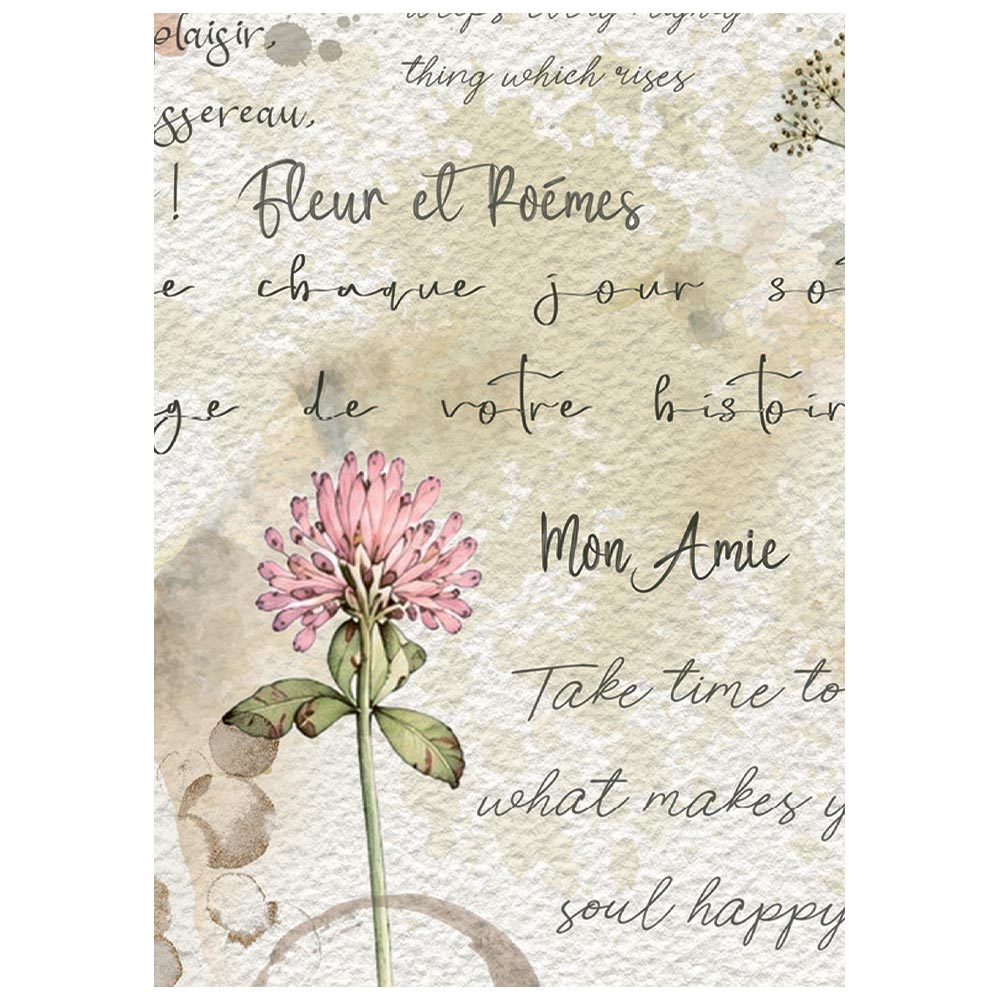 Stamperia – Set di 8 carte di riso A6 Flowers and Poems - immagine 9