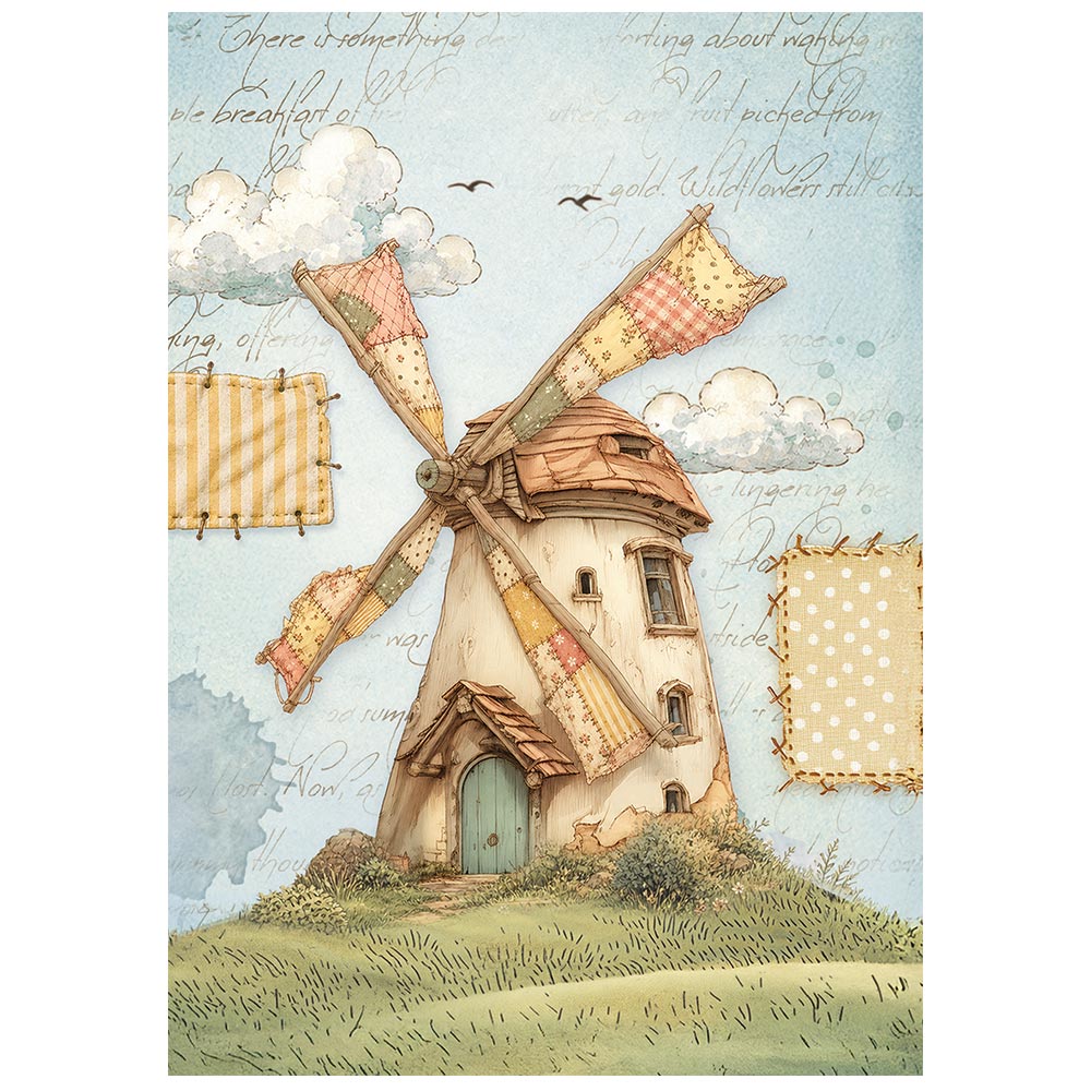 Stamperia – Set di 8 carte di riso A6 Cozy Family - immagine 3