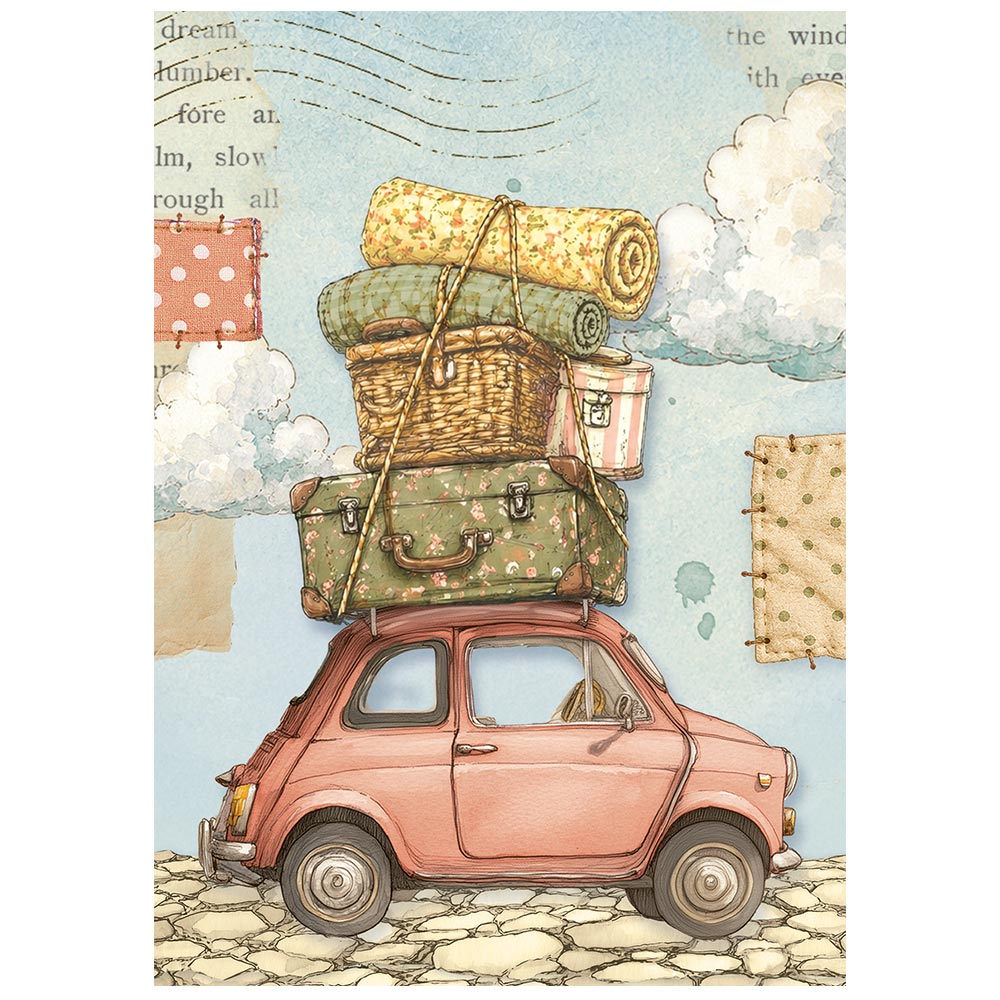 Stamperia – Set di 8 carte di riso A6 Cozy Family - immagine 5