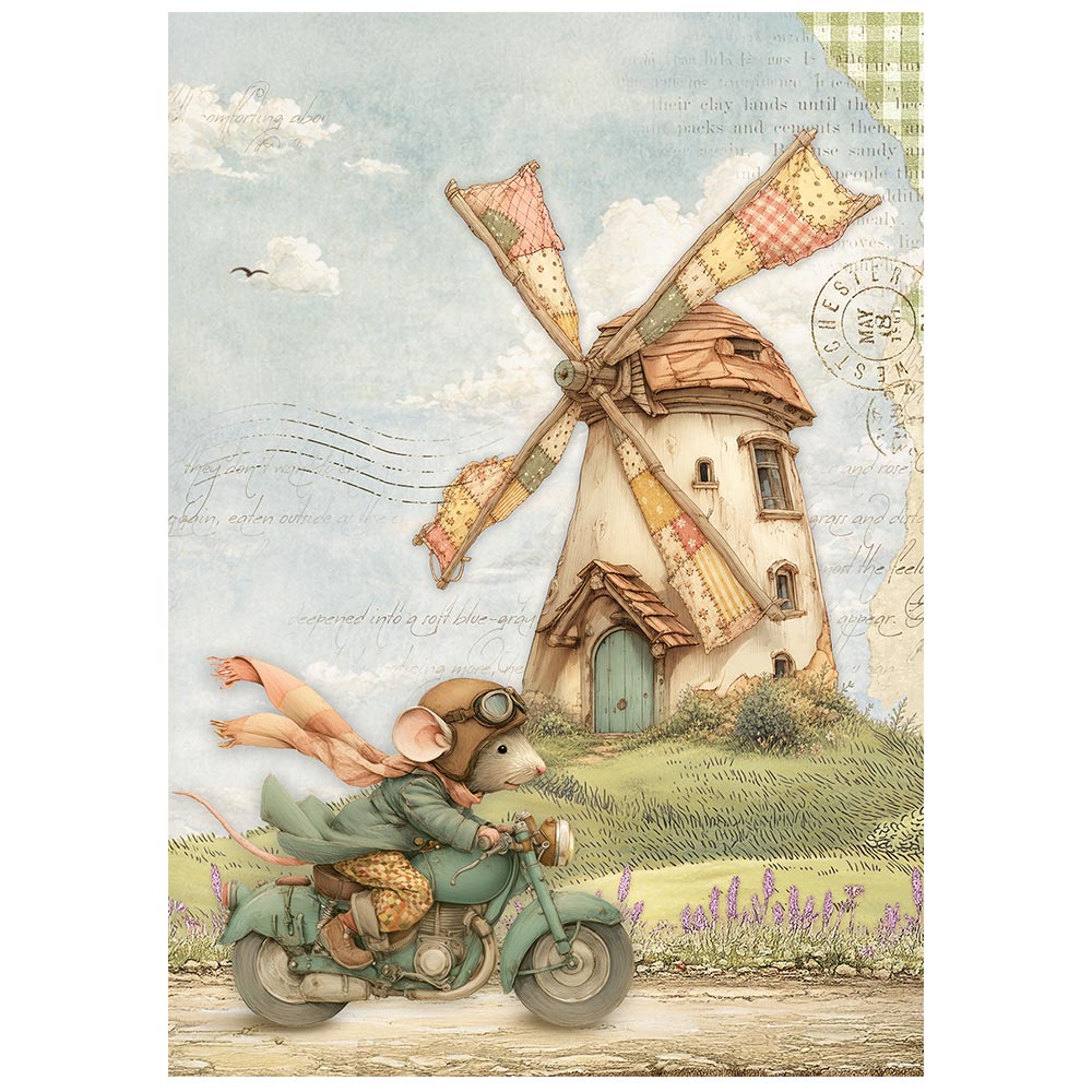 Stamperia – Set di 8 carte di riso A6 Cozy Family - immagine 7