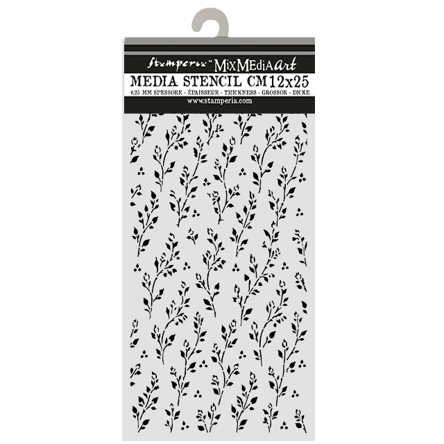 Stamperia – Stencil spesso cm 12X25 Cozy Family rametti - immagine 2