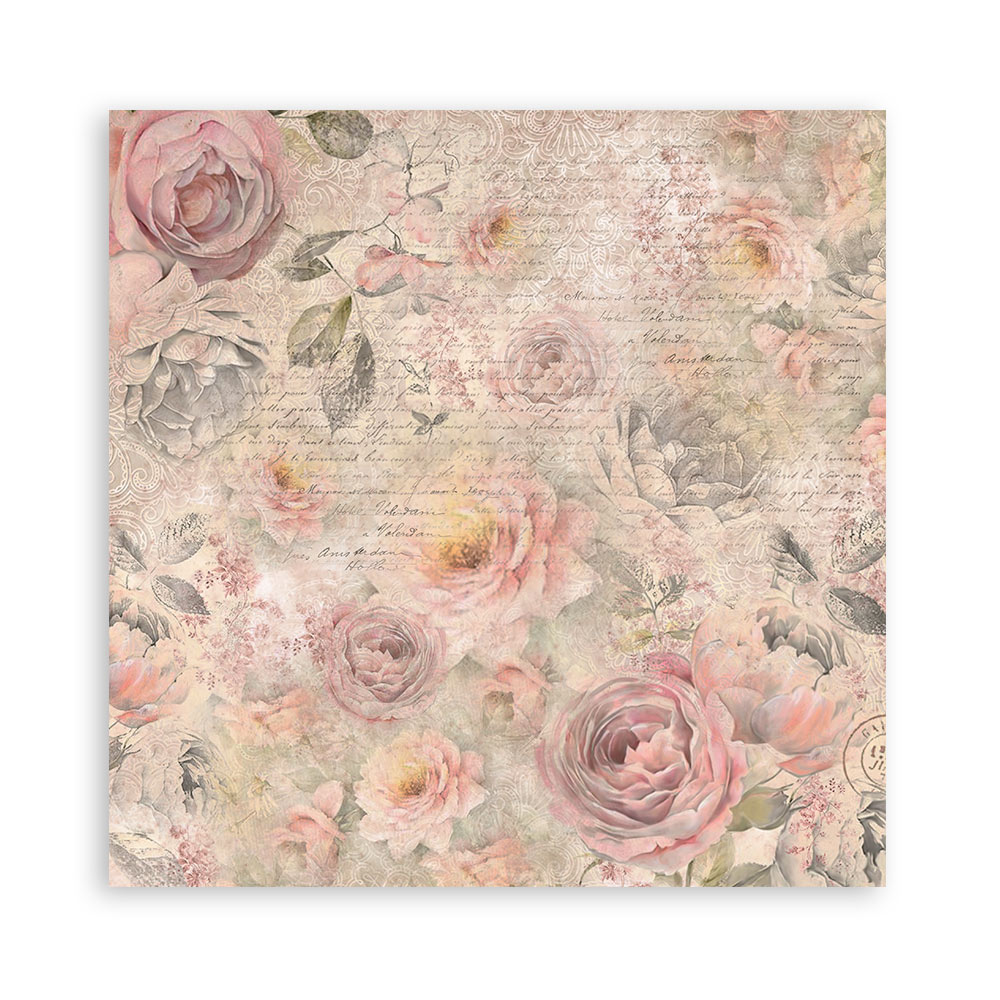 Stamperia – Blocco scrapbooking 30,5 × 30,5 cm – 10 fogli fronte-retro - Shabby Rose - immagine 4