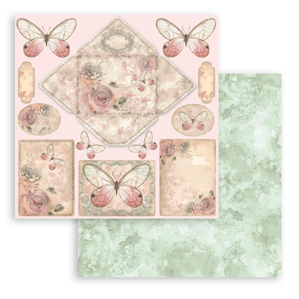 Stamperia – Blocco scrapbooking 30,5 × 30,5 cm – 10 fogli fronte-retro - Shabby Rose - immagine 9