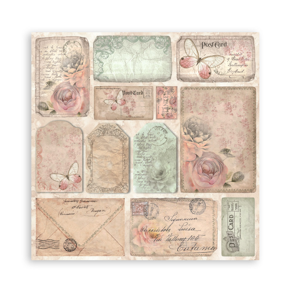 Stamperia – Blocco scrapbooking 30,5 × 30,5 cm – 10 fogli fronte-retro - Shabby Rose - immagine 13