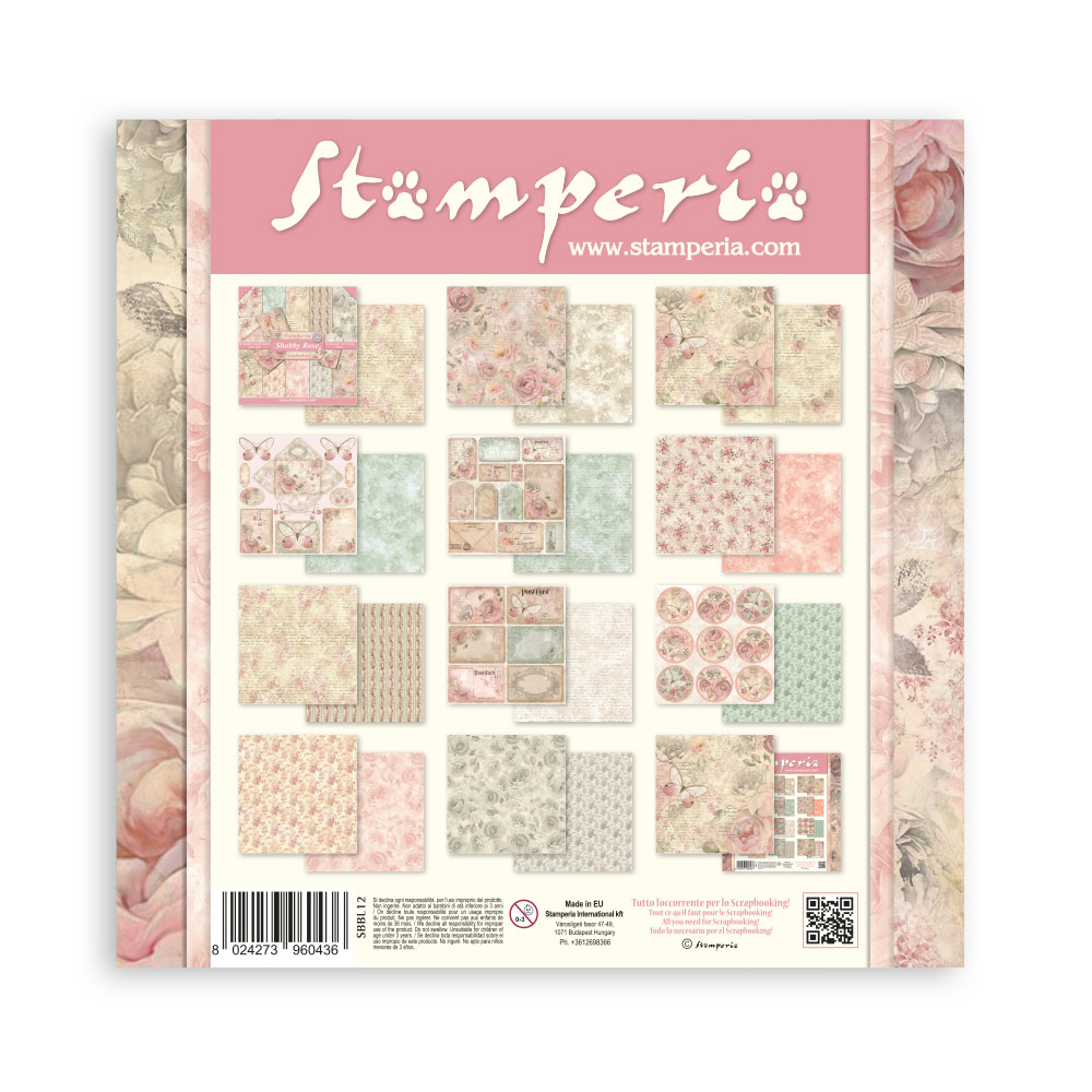 Stamperia – Blocco scrapbooking 30,5 × 30,5 cm – 10 fogli fronte-retro - Shabby Rose - immagine 34
