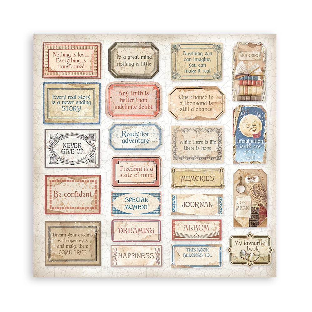 Stamperia – Blocco scrapbooking 30,5 × 30,5 cm – 10 fogli fronte-retro - Vintage Library - immagine 2