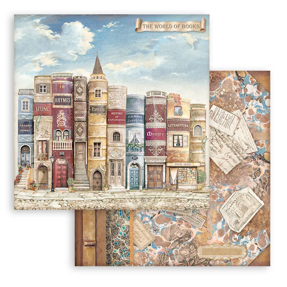 Stamperia – Blocco scrapbooking 30,5 × 30,5 cm – 10 fogli fronte-retro - Vintage Library - immagine 3