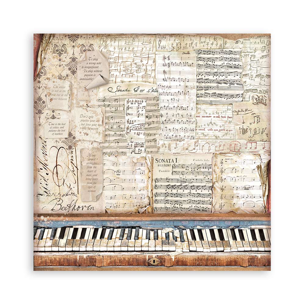 Stamperia – Blocco scrapbooking 30,5 × 30,5 cm – 10 fogli fronte-retro - Vintage Library - immagine 17