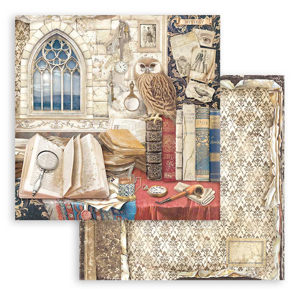 Stamperia – Blocco scrapbooking 30,5 × 30,5 cm – 10 fogli fronte-retro - Vintage Library - immagine 18