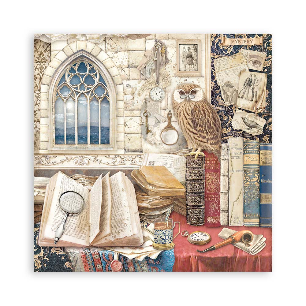 Stamperia – Blocco scrapbooking 30,5 × 30,5 cm – 10 fogli fronte-retro - Vintage Library - immagine 19