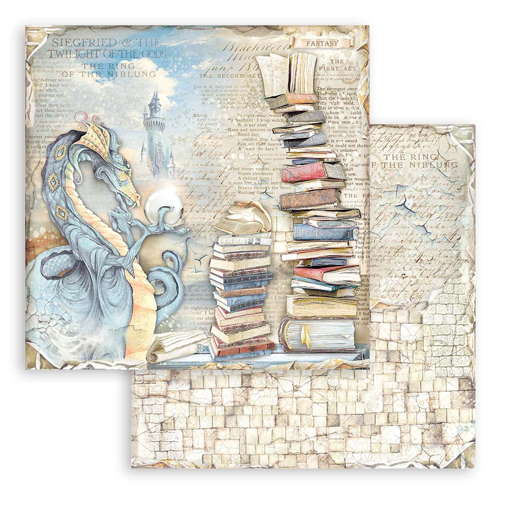 Stamperia – Blocco scrapbooking 30,5 × 30,5 cm – 10 fogli fronte-retro - Vintage Library - immagine 21