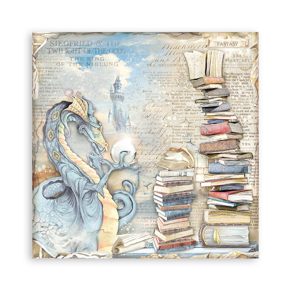 Stamperia – Blocco scrapbooking 30,5 × 30,5 cm – 10 fogli fronte-retro - Vintage Library - immagine 22