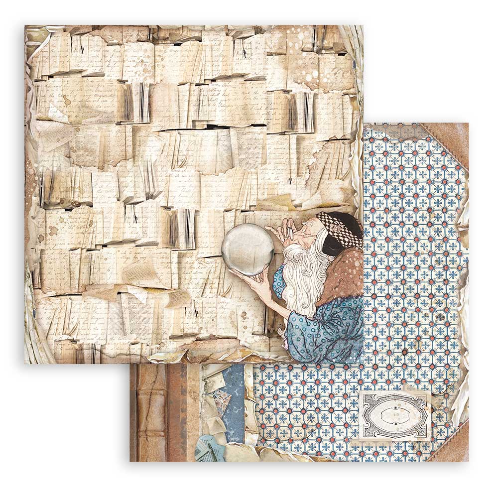 Stamperia – Blocco scrapbooking 30,5 × 30,5 cm – 10 fogli fronte-retro - Vintage Library - immagine 24