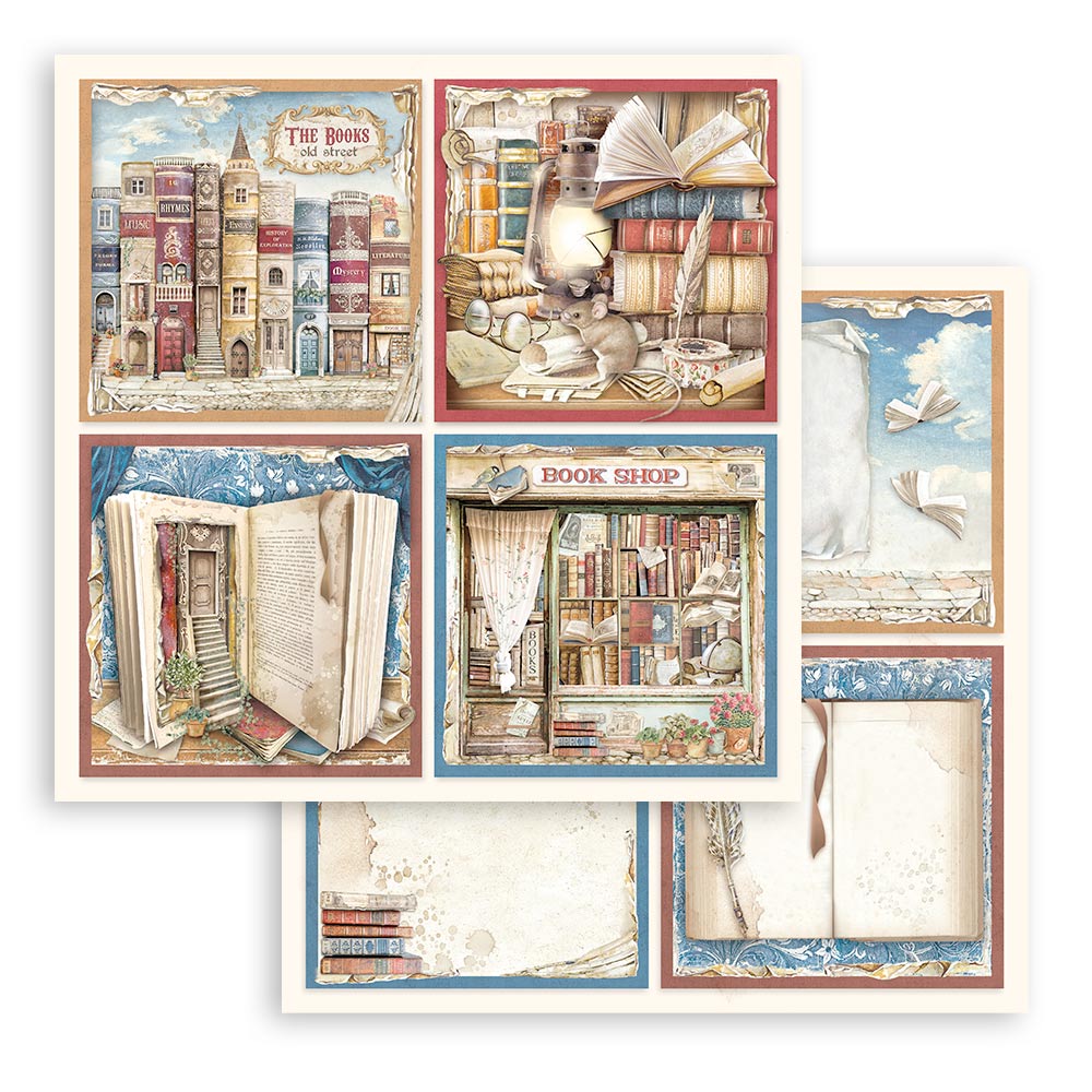 Stamperia – Blocco scrapbooking 30,5 × 30,5 cm – 10 fogli fronte-retro - Vintage Library - immagine 27