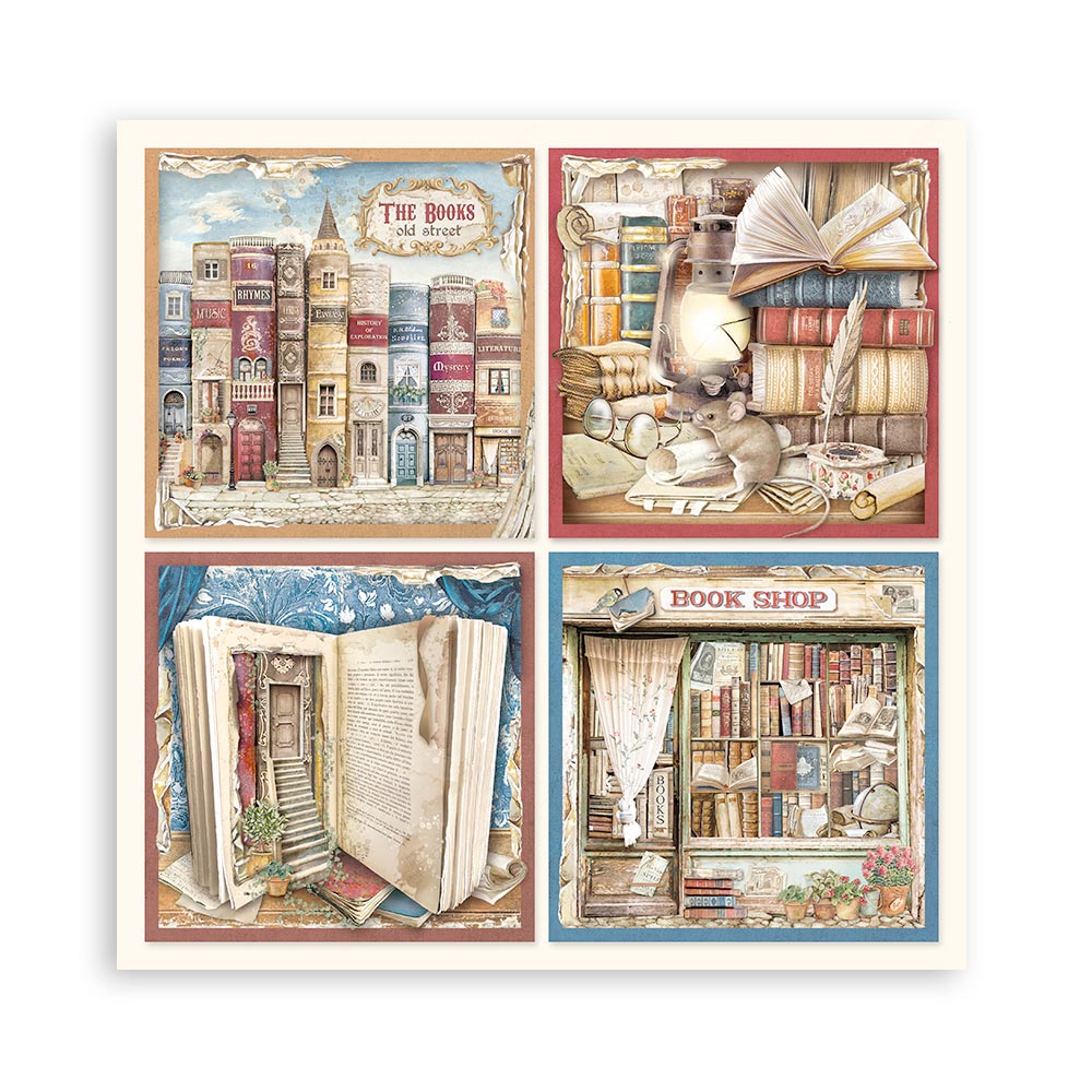 Stamperia – Blocco scrapbooking 30,5 × 30,5 cm – 10 fogli fronte-retro - Vintage Library - immagine 28