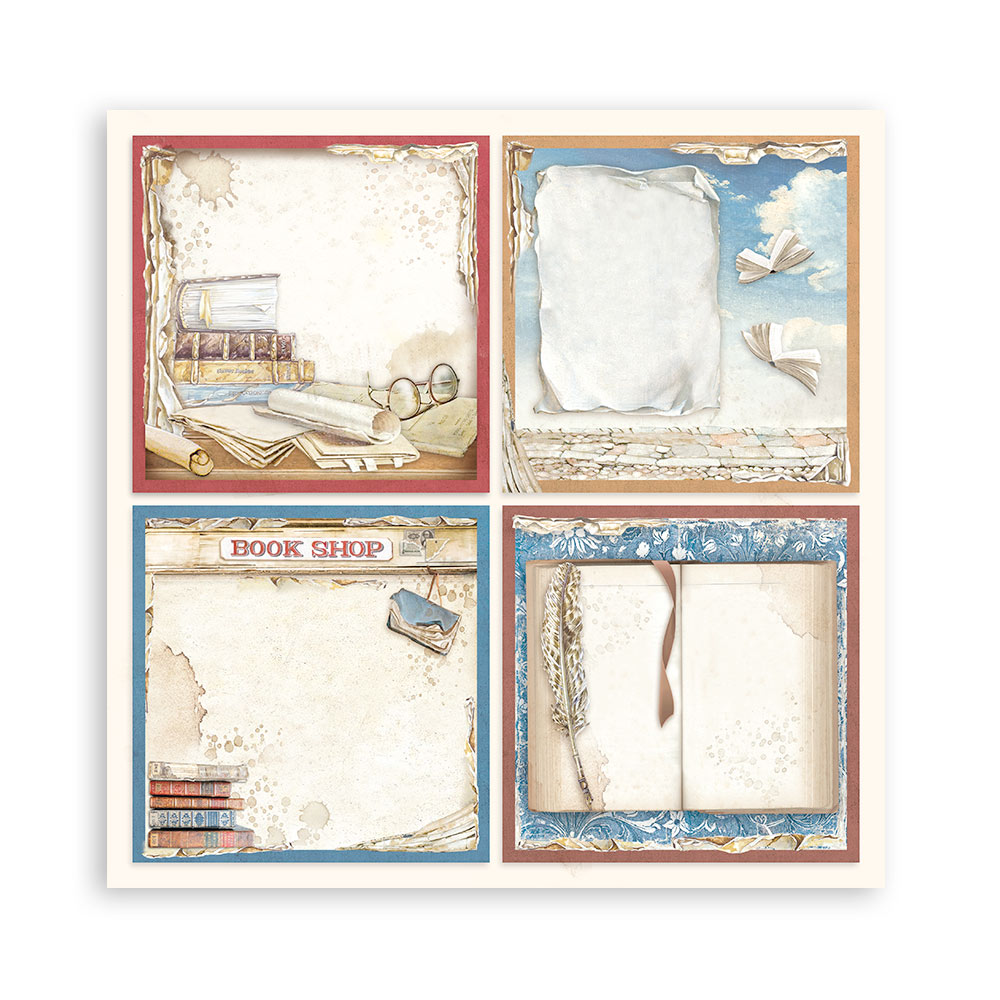 Stamperia – Blocco scrapbooking 30,5 × 30,5 cm – 10 fogli fronte-retro - Vintage Library - immagine 29