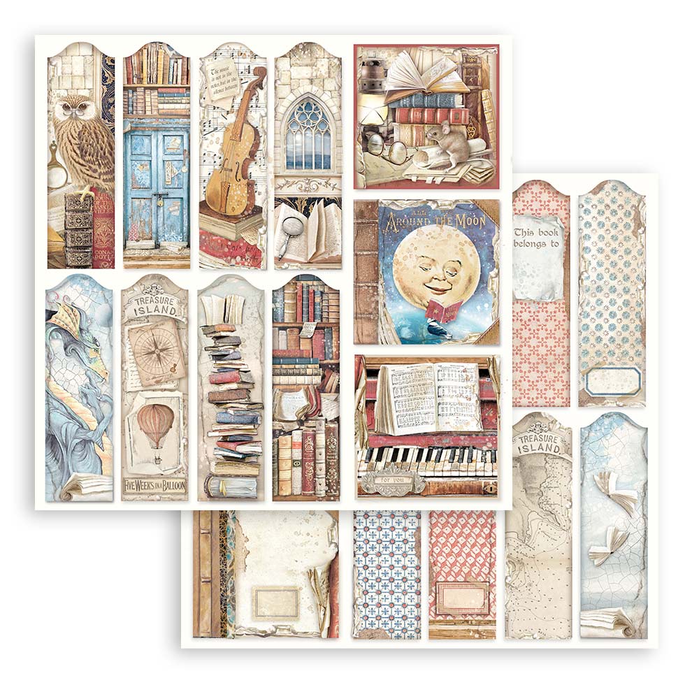 Stamperia – Blocco scrapbooking 30,5 × 30,5 cm – 10 fogli fronte-retro - Vintage Library - immagine 30