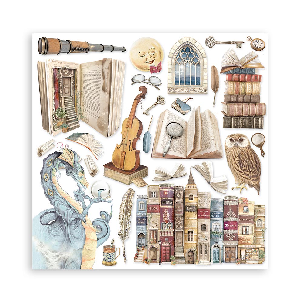 Stamperia – Blocco scrapbooking 30,5 × 30,5 cm – 10 fogli fronte-retro - Vintage Library - immagine 33