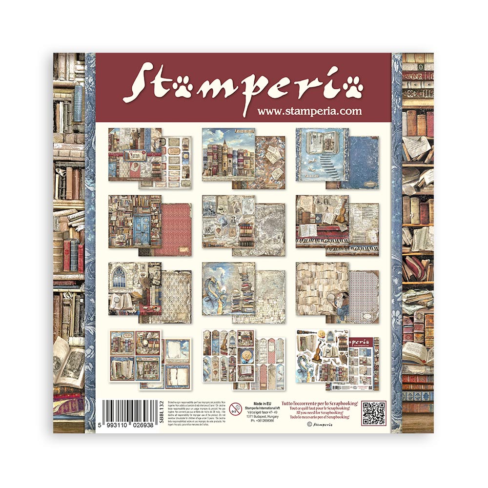 Stamperia – Blocco scrapbooking 30,5 × 30,5 cm – 10 fogli fronte-retro - Vintage Library - immagine 34