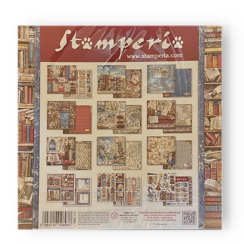 Stamperia – Blocco scrapbooking 30,5 × 30,5 cm – 10 fogli fronte-retro - Vintage Library - immagine 36