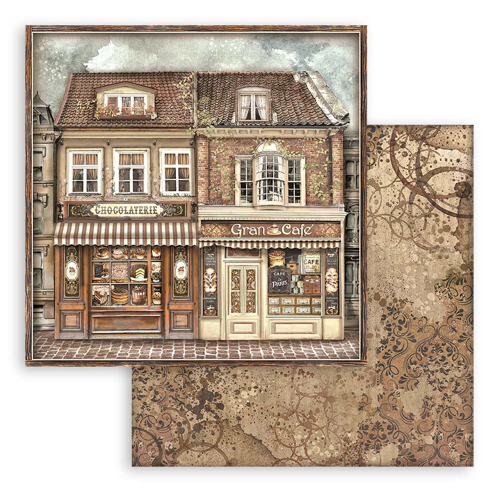 Stamperia – Blocco scrapbooking 30,5 × 30,5 cm – 10 fogli fronte-retro - Coffee and Chocolate - immagine 3