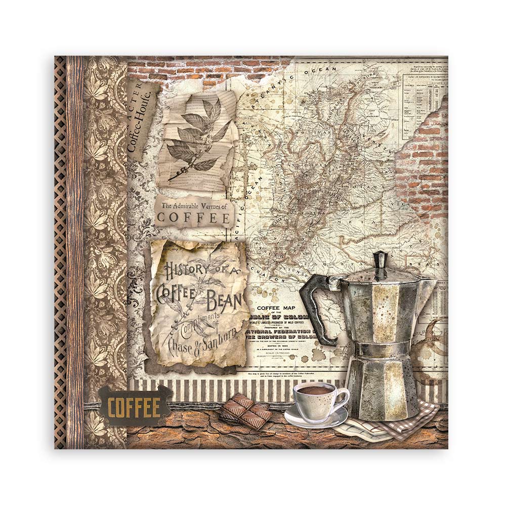 Stamperia – Blocco scrapbooking 30,5 × 30,5 cm – 10 fogli fronte-retro - Coffee and Chocolate - immagine 16