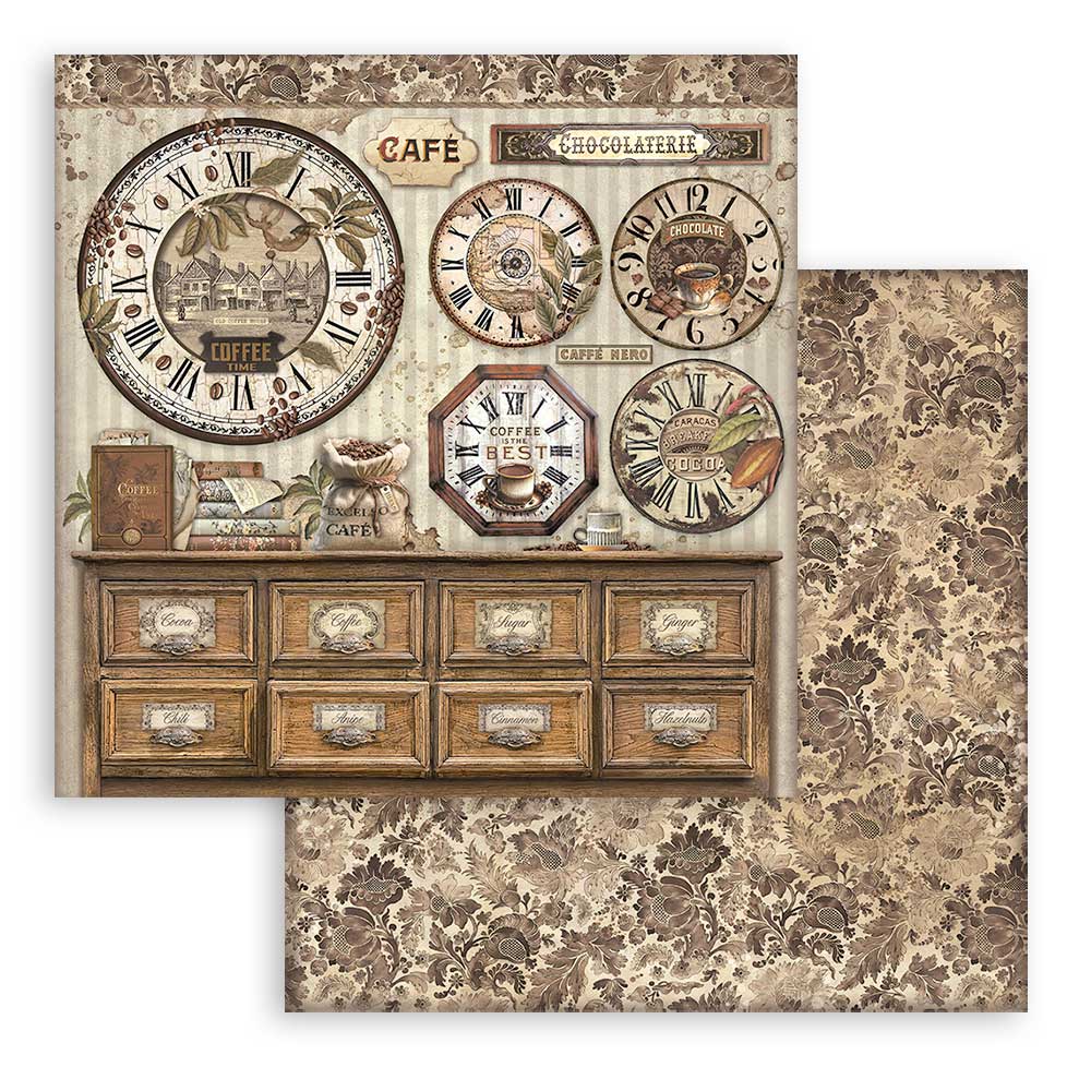 Stamperia – Blocco scrapbooking 30,5 × 30,5 cm – 10 fogli fronte-retro - Coffee and Chocolate - immagine 18