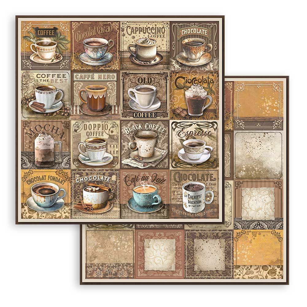 Stamperia – Blocco scrapbooking 30,5 × 30,5 cm – 10 fogli fronte-retro - Coffee and Chocolate - immagine 21